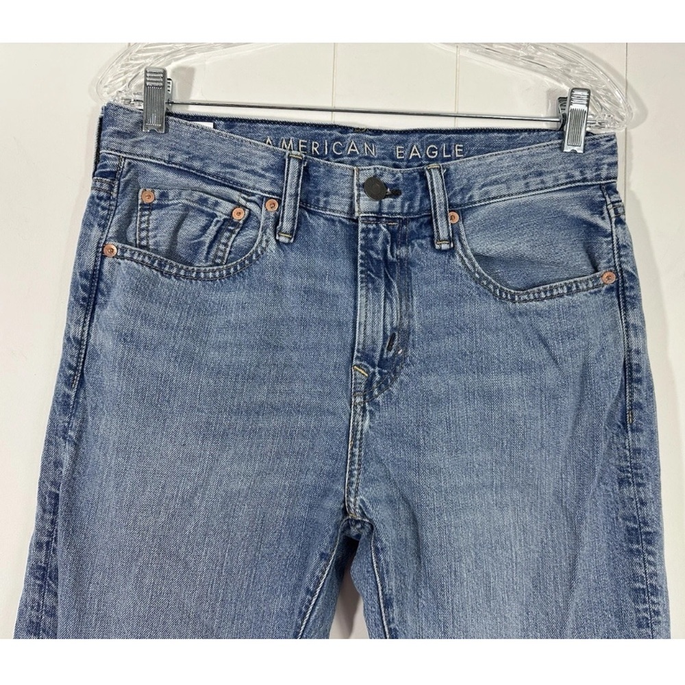 American Eagle Jeans Mens 29x30 Athletic Fit Denim Blue Jeans Cotton Linen blend - Picture 2 of 11